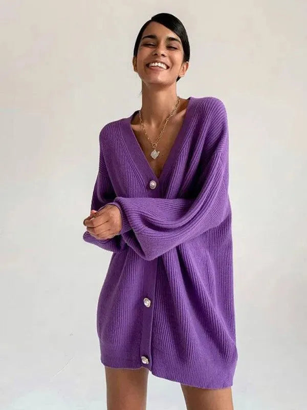 Drune | Drop Shoulder Damen Strickjacke Pullover