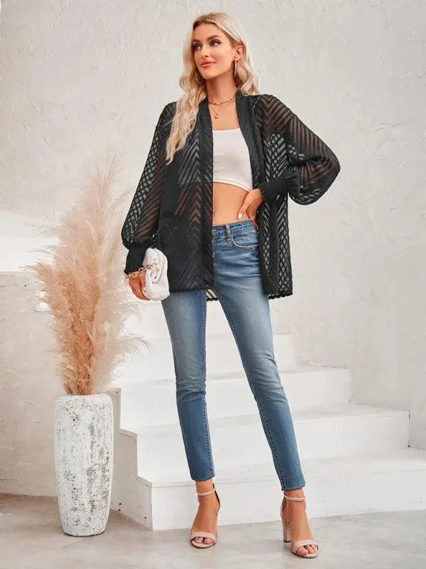 Drune | Jacquard Damen Strickjacke Pullover im Vintage-Stil