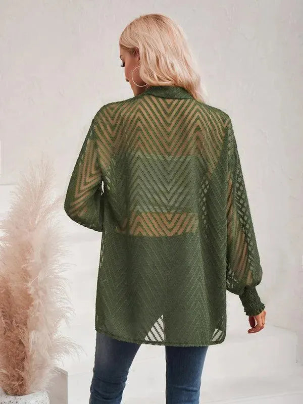 Drune | Jacquard Damen Strickjacke Pullover im Vintage-Stil