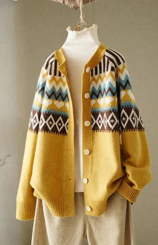 Drune | Klassischer Damen Strickjacke Pullover