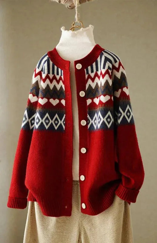 Drune | Klassischer Damen Strickjacke Pullover