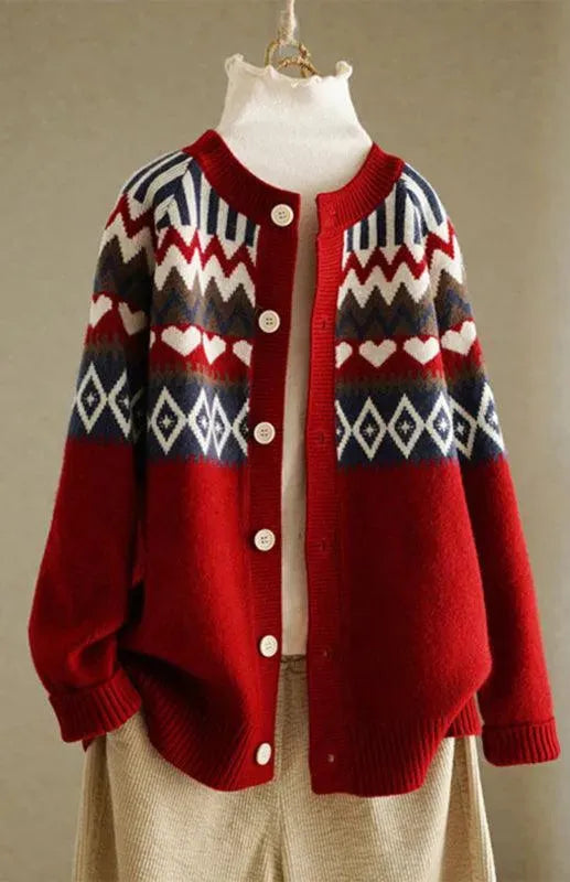 Drune | Klassischer Damen Strickjacke Pullover