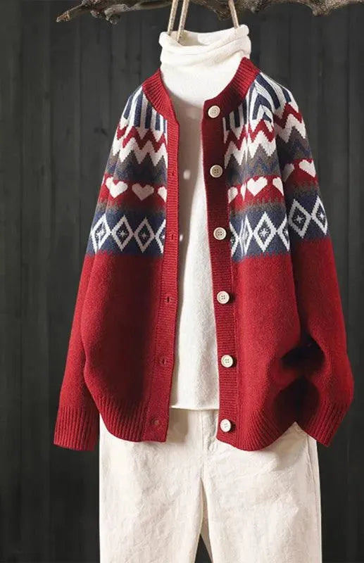 Drune | Klassischer Damen Strickjacke Pullover