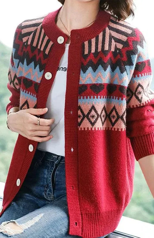 Drune | Klassischer Damen Strickjacke Pullover