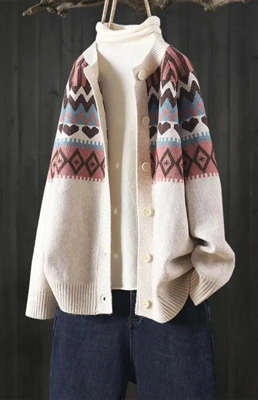 Drune | Klassischer Damen Strickjacke Pullover