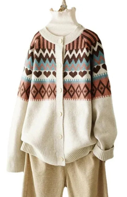 Drune | Klassischer Damen Strickjacke Pullover