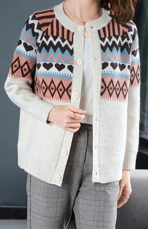 Drune | Klassischer Damen Strickjacke Pullover
