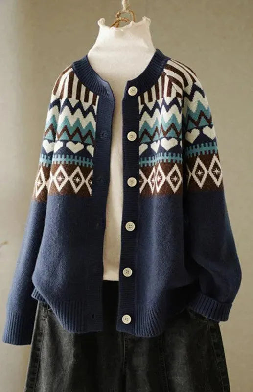 Drune | Klassischer Damen Strickjacke Pullover