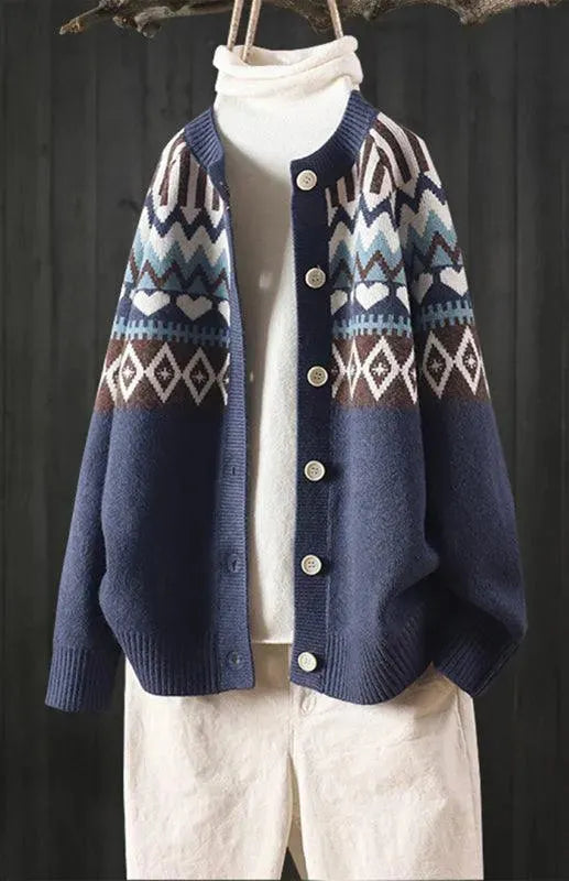 Drune | Klassischer Damen Strickjacke Pullover