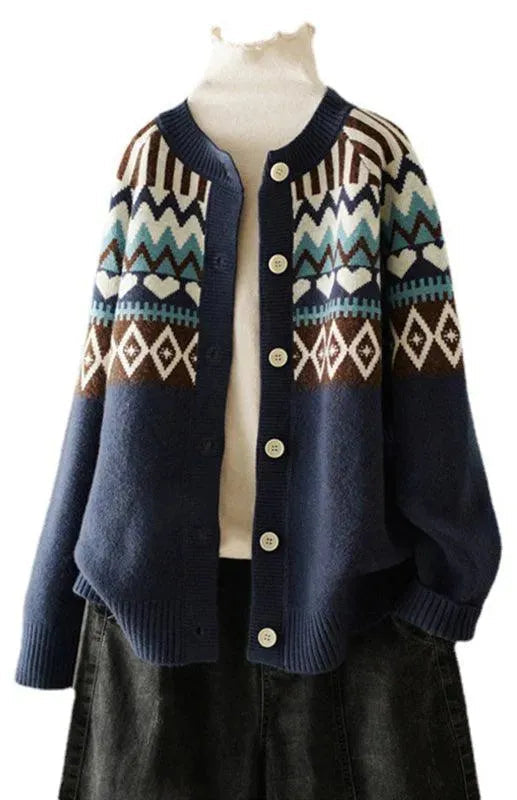 Drune | Klassischer Damen Strickjacke Pullover