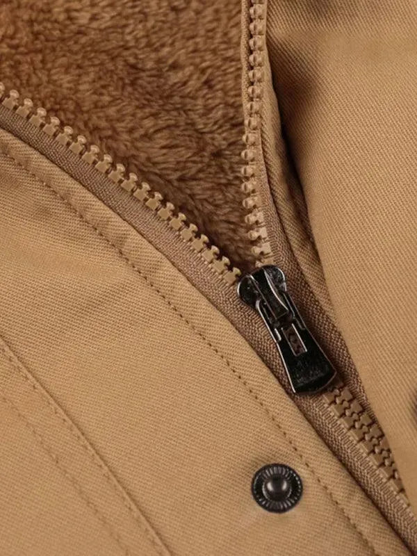 Drune | Lockere Stehkragen Kapuzenjacke für Herren Winter