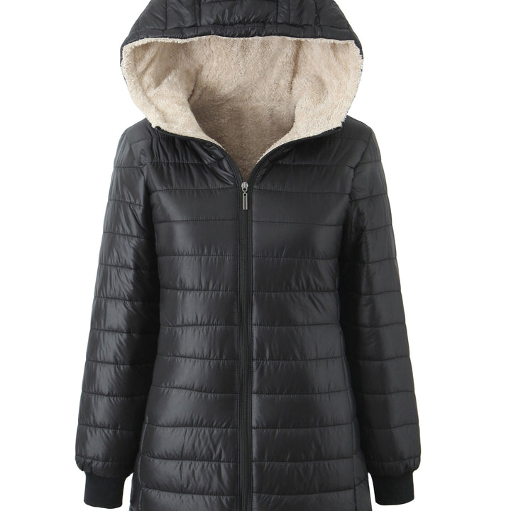 Drune | Gefütterte Damen Kapuzenjacke in einfarbigem Design