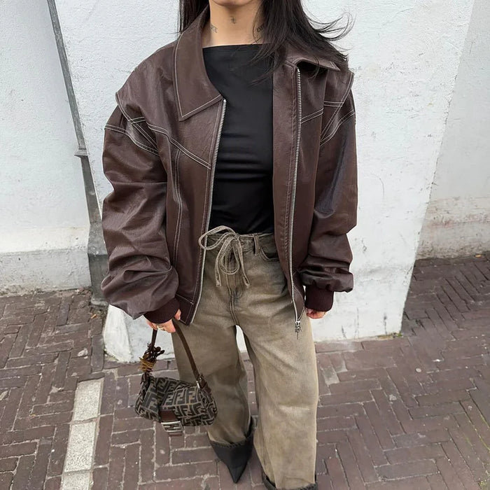 Drune | Übergröße Jacke mit Reißverschluss und Eleganter Optik