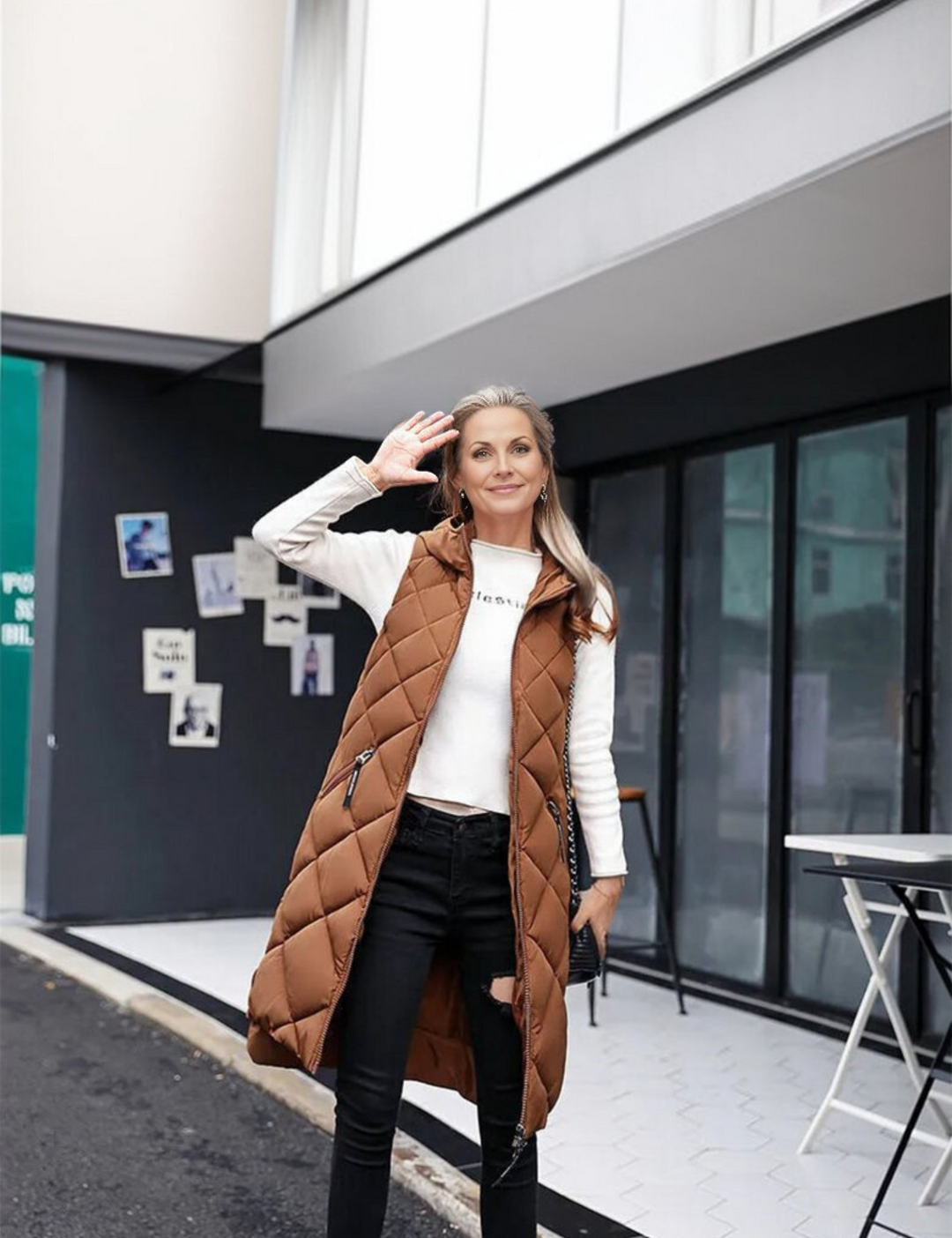 Drune | Elegante Lange Steppweste Damen