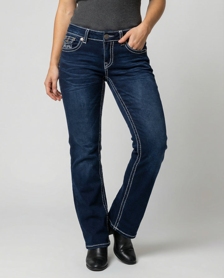 Bootcut Jeans Dame | Smigrende Stretch | Drune