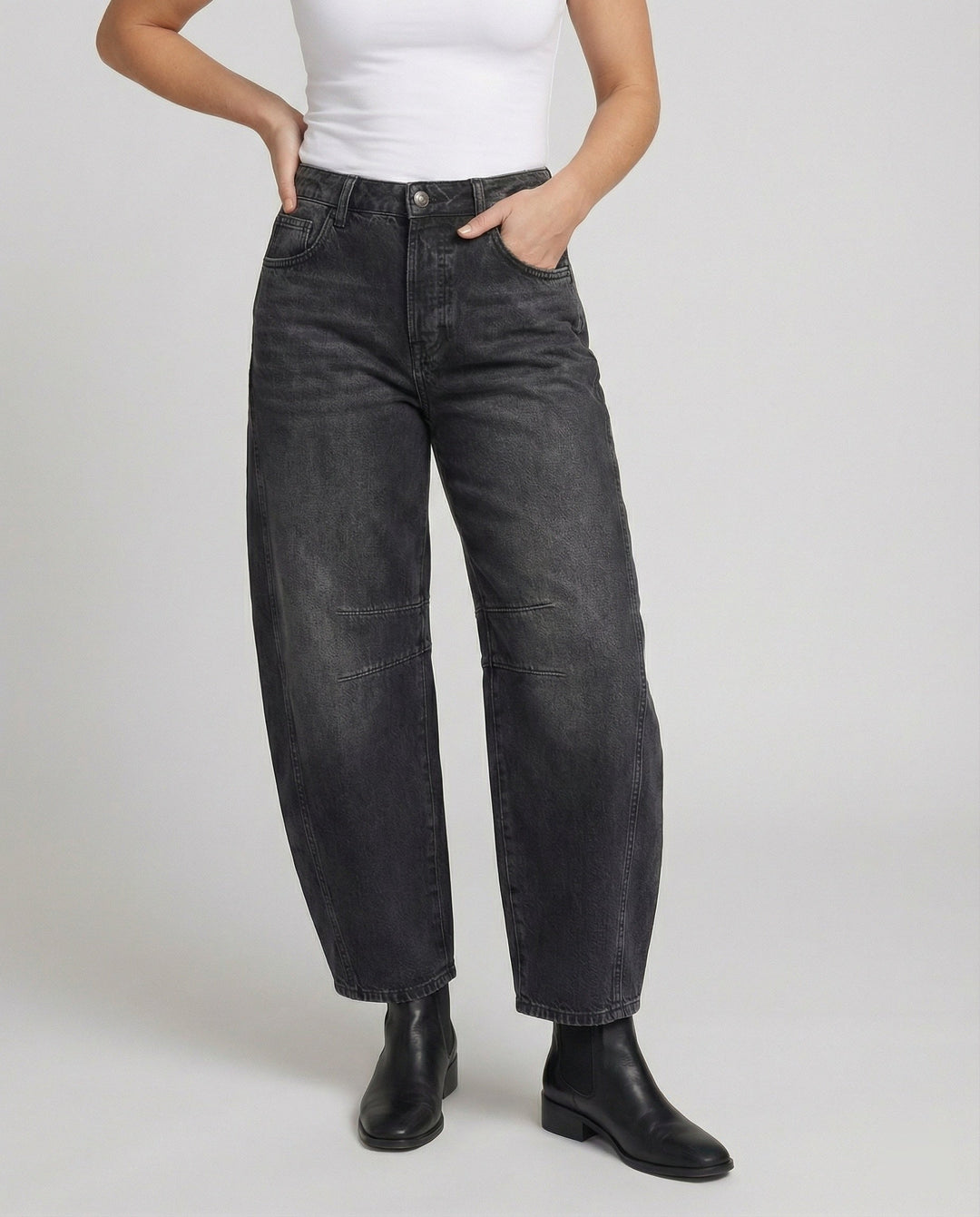 Drune | Mid Rise Barrel Jeans für Damen