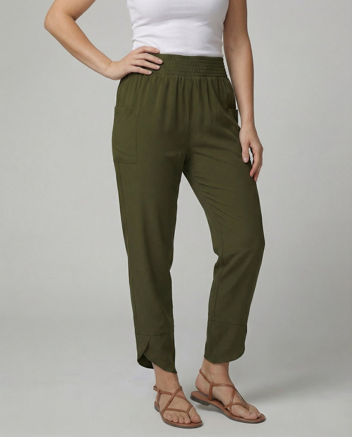 Damen elastische Freizeithose mit praktischen Taschen Drune