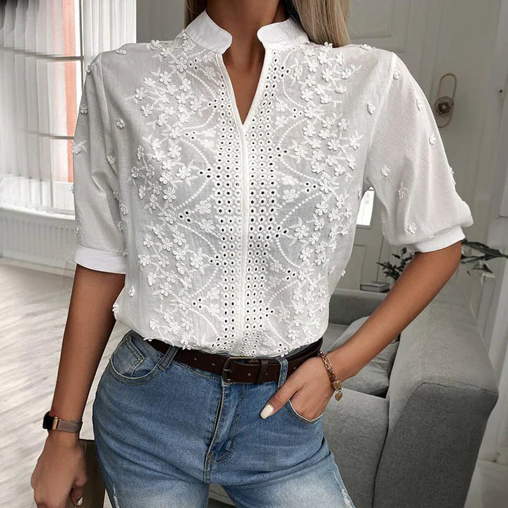 Drune | Bestickte Baumwollbluse