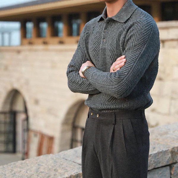 Drune | Strick Pullover für Herren mit Kragen