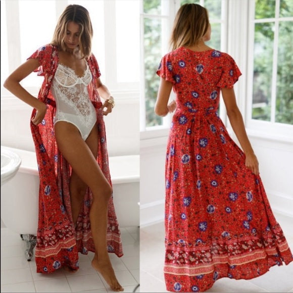 Drune | Rousse Klassisches Boho-Kleid