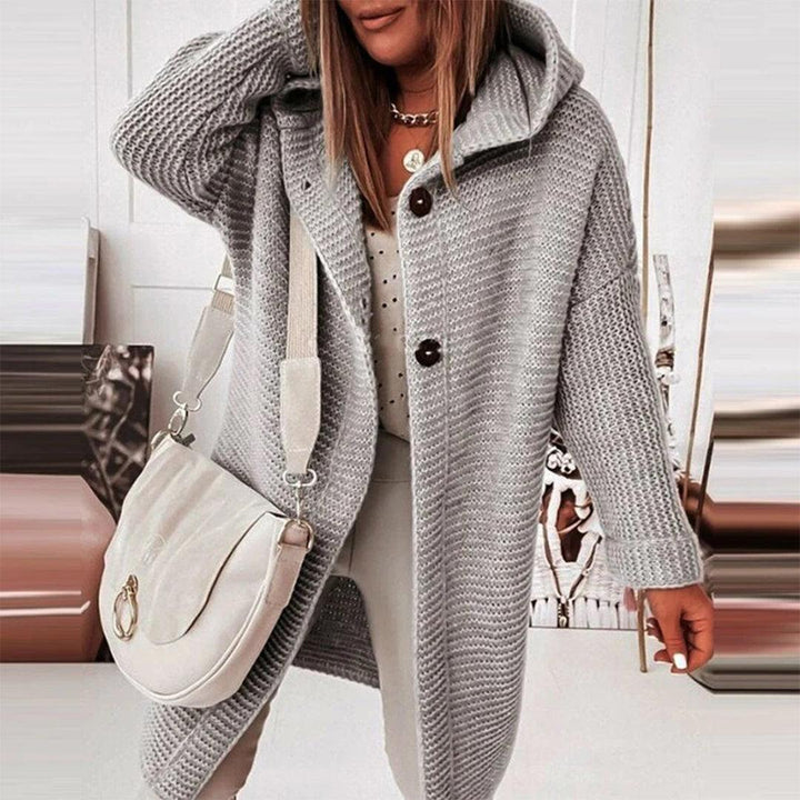 Drune | Strickjacke mit Knöpfen und Kapuze für Frauen