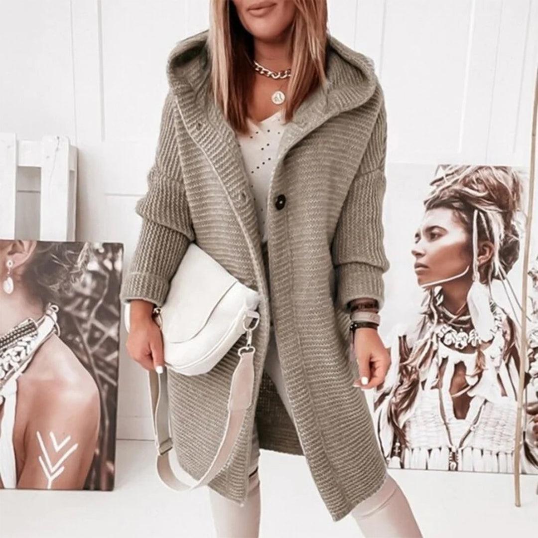 Drune | Strickjacke mit Knöpfen und Kapuze für Frauen
