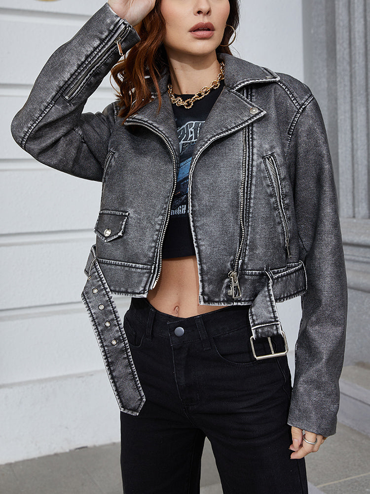 Drune | Kurze, verblasste Jeansjacke | Alanaria
