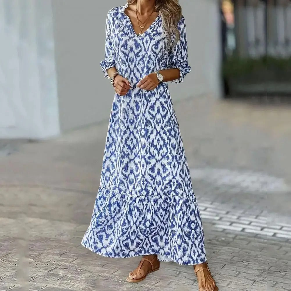 Drune | Bohemian Maxikleid mit Ärmeln für Damen