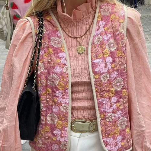 Drune | Ärmellose Damen-Weste mit Blumenmuster