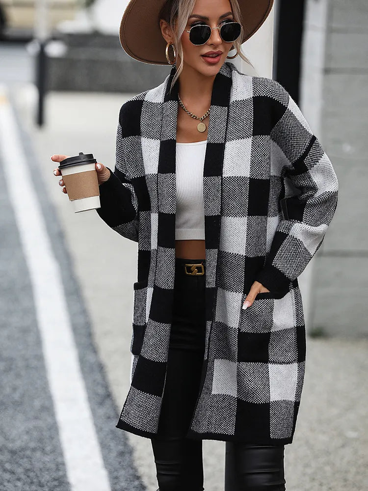 Drune | Midi-Jacke mit Karomuster