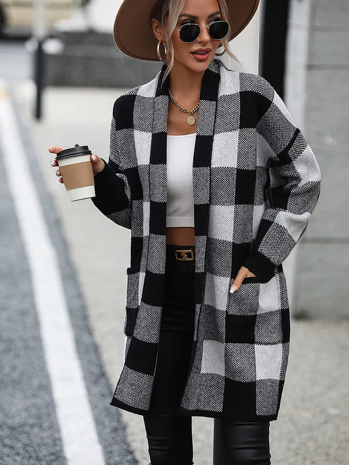 Drune | Midi-Jacke mit Karomuster
