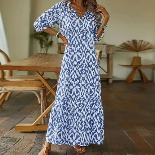 Drune | Bohemian Maxikleid mit Ärmeln für Damen