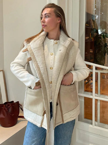 Drune | Elegante Wintermantel in Beige für Frauen