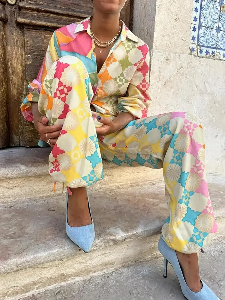 Drune | Bunte Geometrische Set für Damen