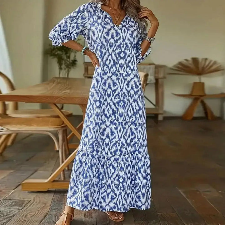Drune | Bohemian Maxikleid mit Ärmeln für Frauen