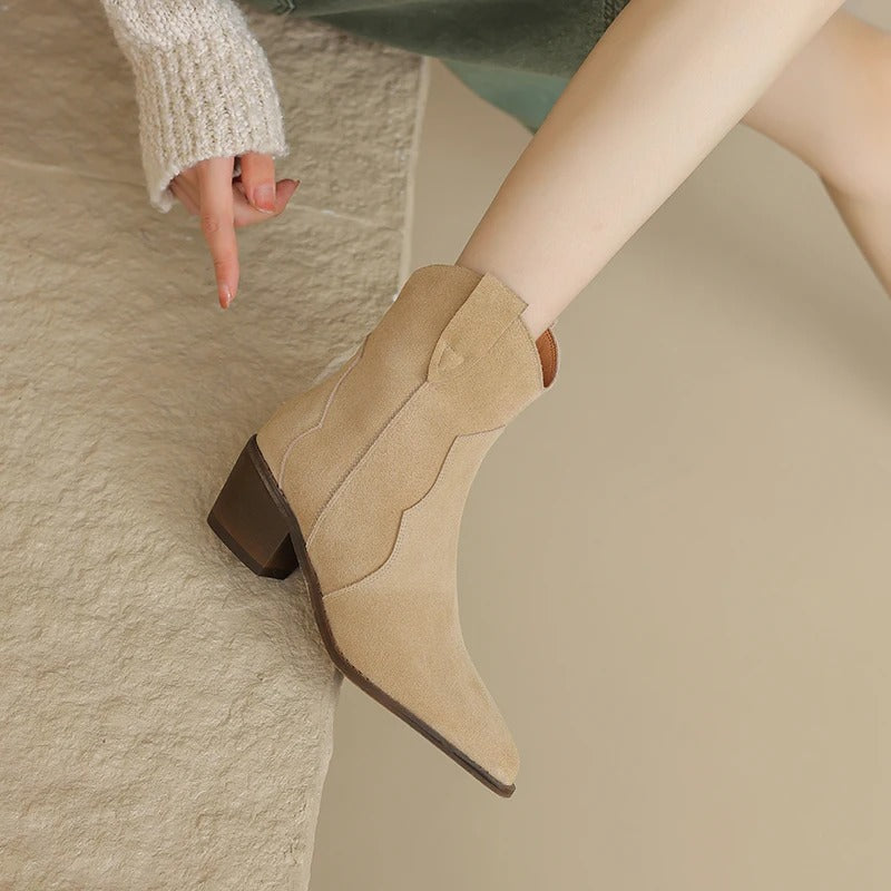 Spitzes Wedge-Ankle-Boots Drune