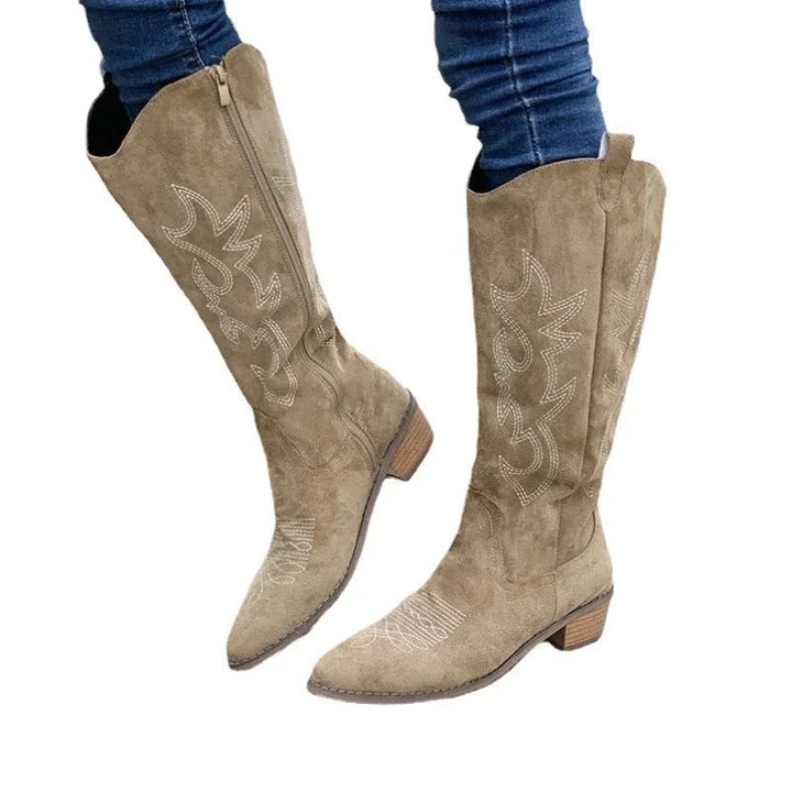 Bestickte Western-Cowboystiefel für Frauen Drune
