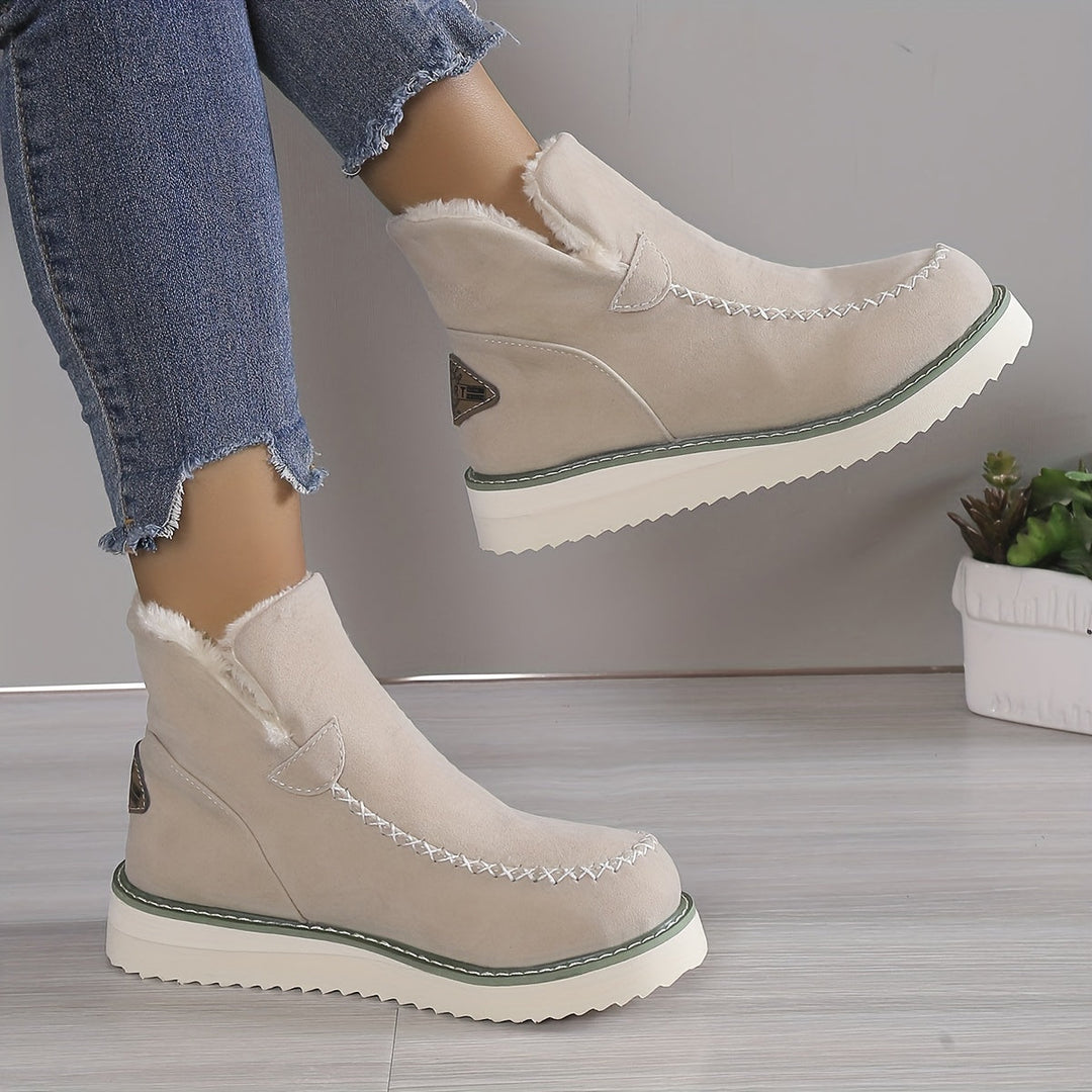 Drune | Winter Wildleder Absatzstiefel mit Kunstpelzfutter