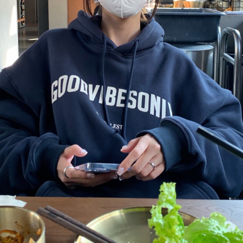 Drune | Hoodie Bequemes Oversized Sweatshirt für Damen