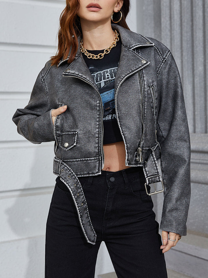Drune | Kurze, verblasste Jeansjacke | Alanaria