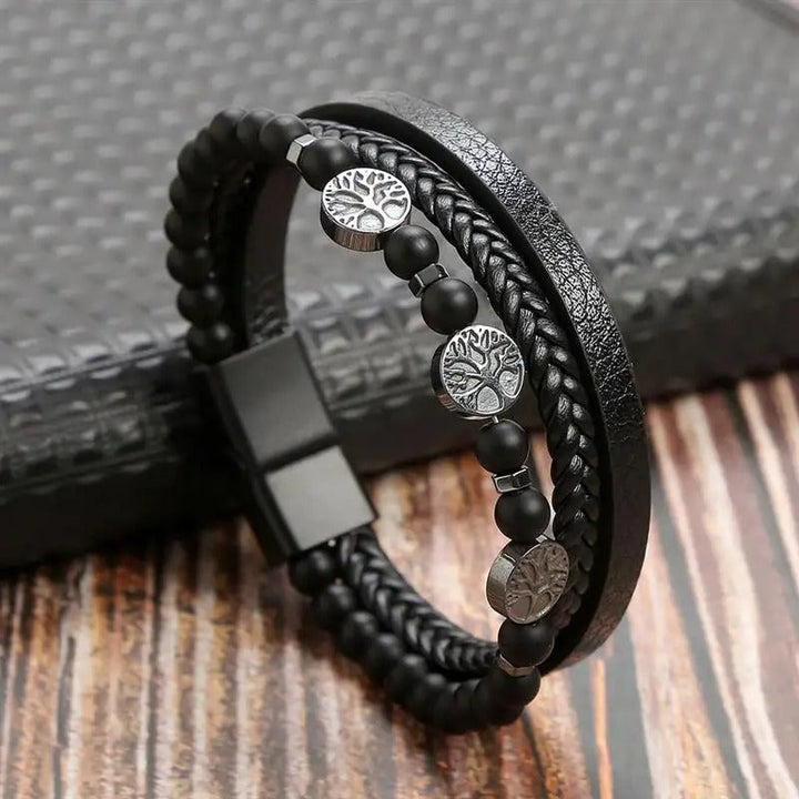 Drune | Lederarmband Im Antiken Stil Mit Metallverschluss