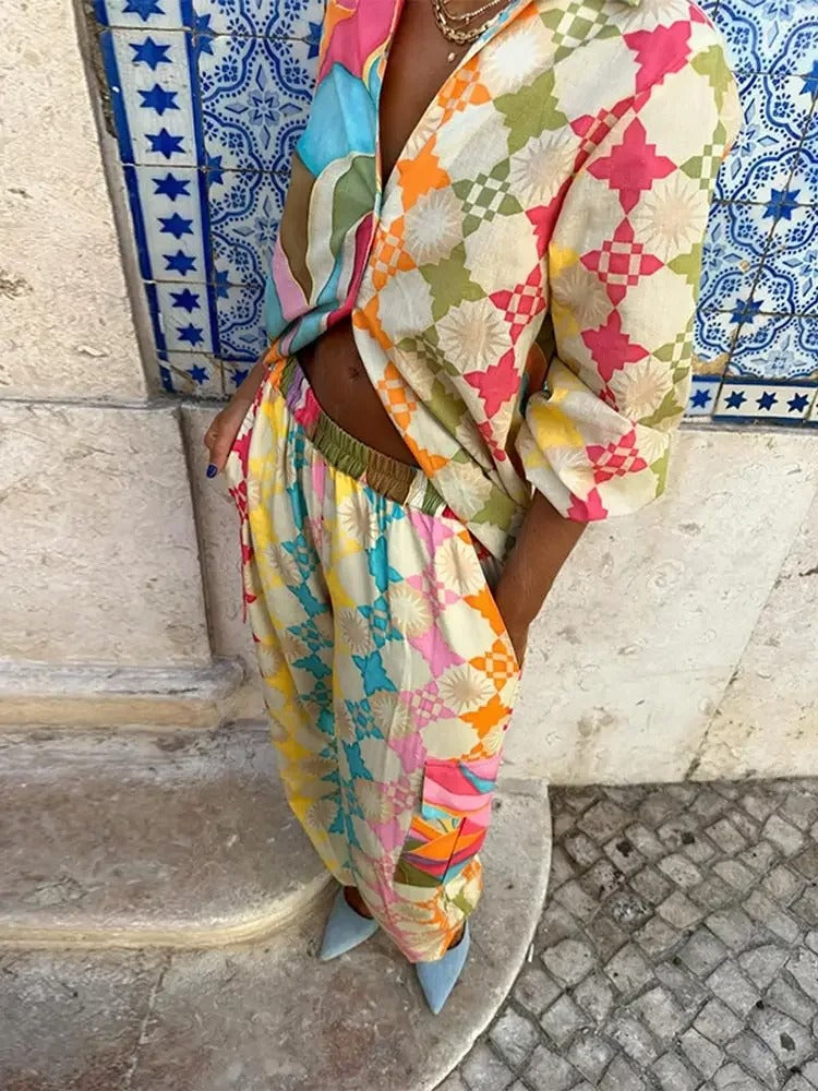 Drune | Bunte Geometrische Set für Damen