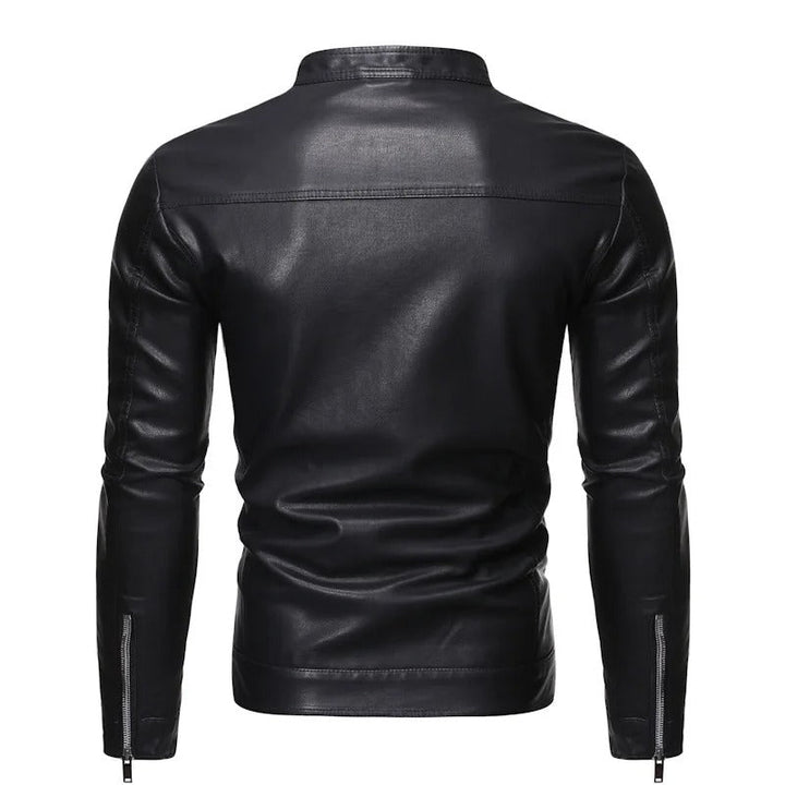 Drune | Lederjacke mit Stehkragen