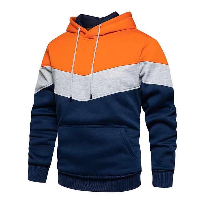 Drune | Kontrastfarbiger Hoodie Für Männer Baumwolle Stilvoll und Warm