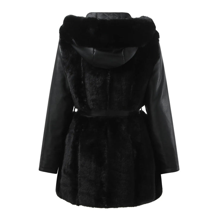 Drune | Stilvolle vegane Lederjacke mit Kunstfellkragen für Damen