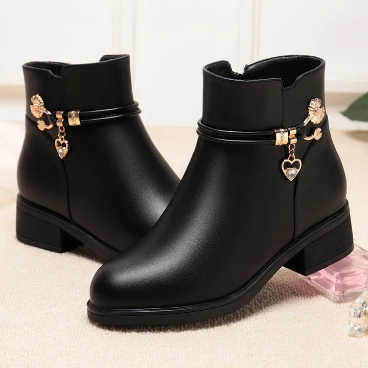 Weiche Damen Strass Stiefel Lederstil Drune