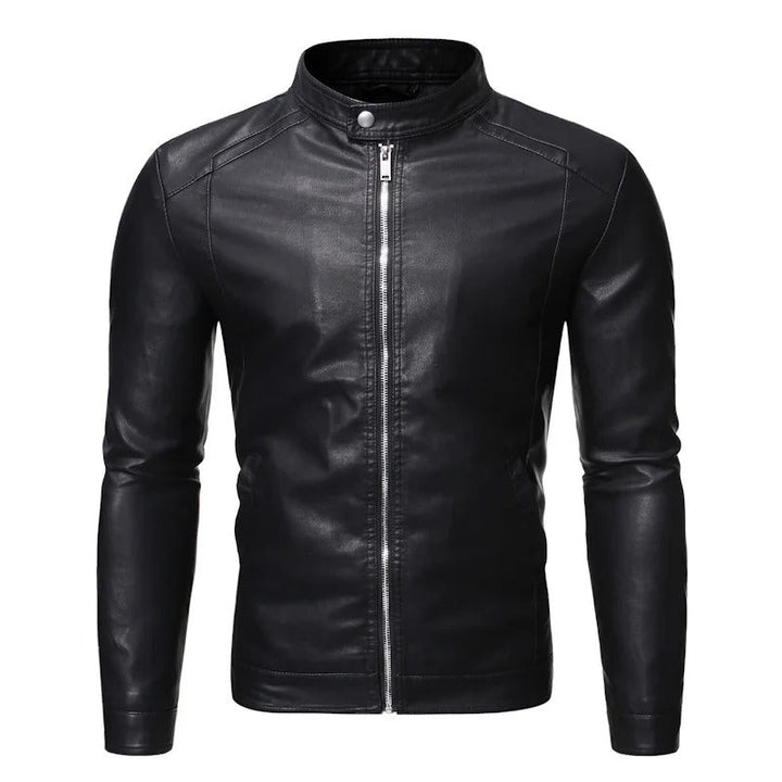 Drune | Lederjacke mit Stehkragen