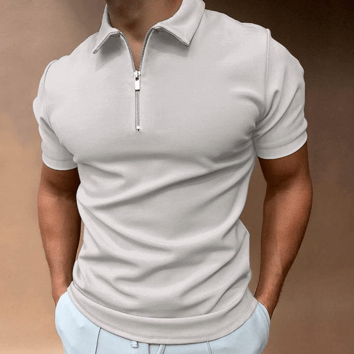 Drune | Herren Polo Shirt Polo Mit Reißverschluss Und Kragen Klassisches Design & Elegant