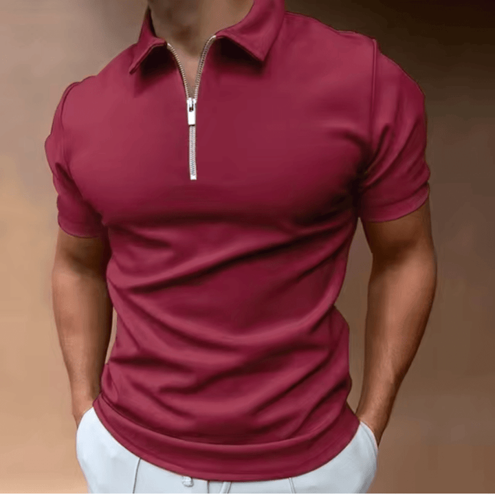 Drune | Herren Polo Shirt Polo Mit Reißverschluss Und Kragen Klassisches Design & Elegant