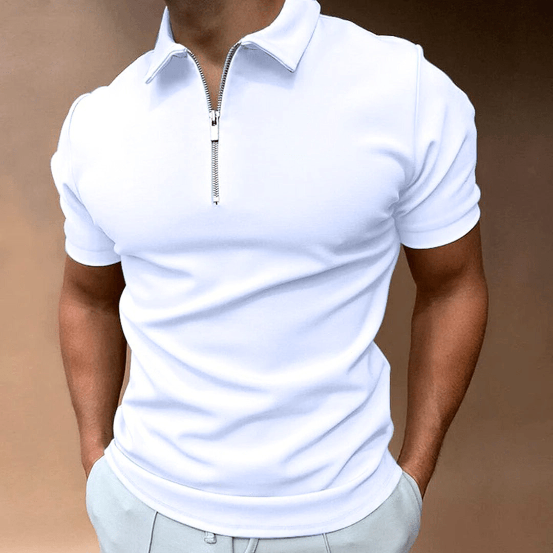 Drune | Herren Polo Shirt Polo Mit Reißverschluss Und Kragen Klassisches Design & Elegant